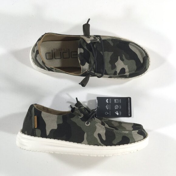 Hey Dude Wendy Camo Slip On Loafers Womens Size 6 Green 121417003 - Picture 1 of 10